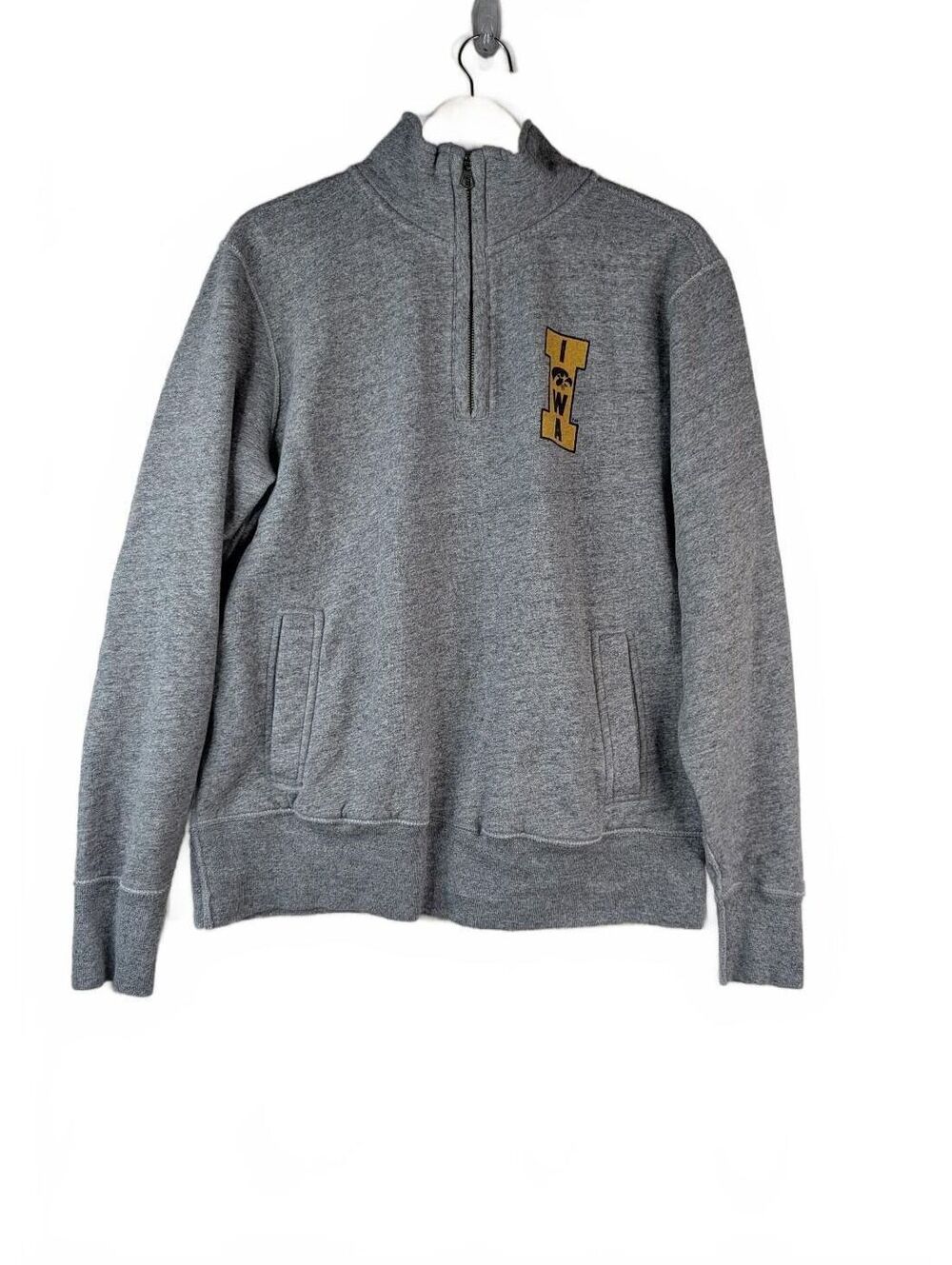 Tailgate Iowa Hawkeyes Heather Grey Quarter-Zip Sweatshirt Men's Size Medium